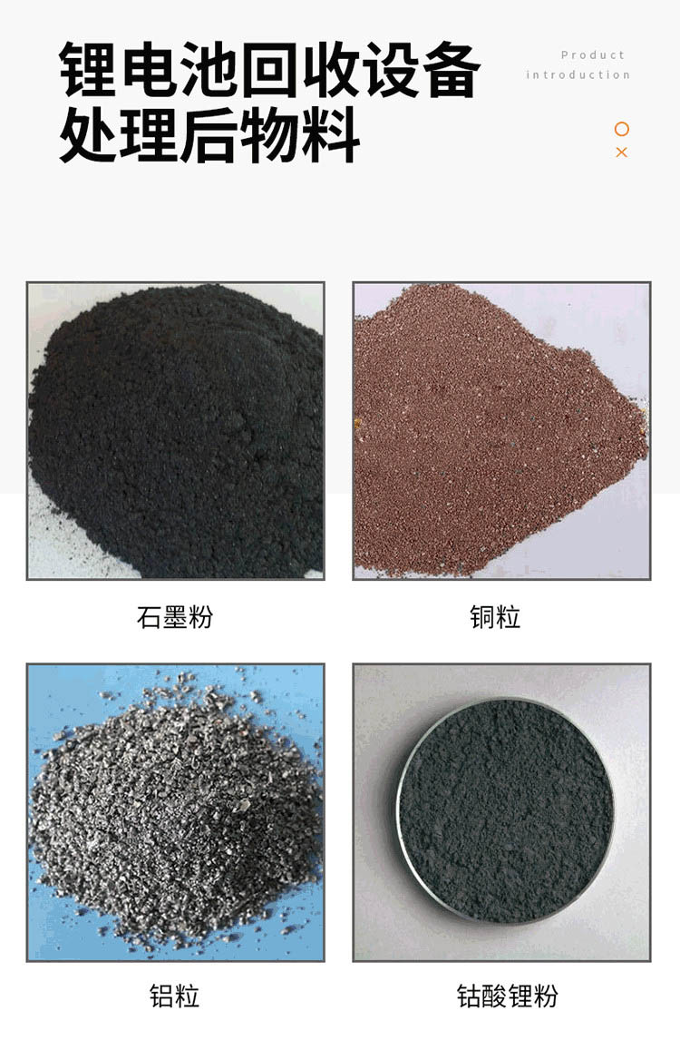 鋰電池處理設(shè)備分離的物料效果